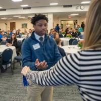 picture of Thompson Scholar being given honor cord